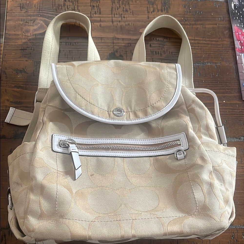 Coach Cream Backpack